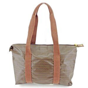 Mario Valentino Tote Bag V Mark Beige PVC ?~ Leather Authentic Used P945